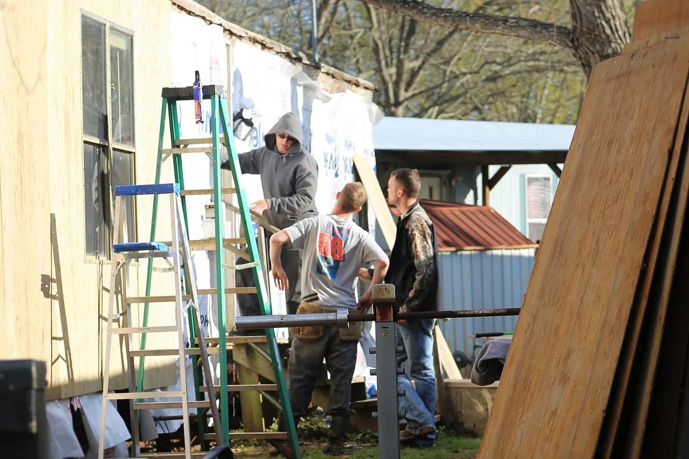 Residents clearing and rebuilding homes in Bossier City, Louisiana after flooding